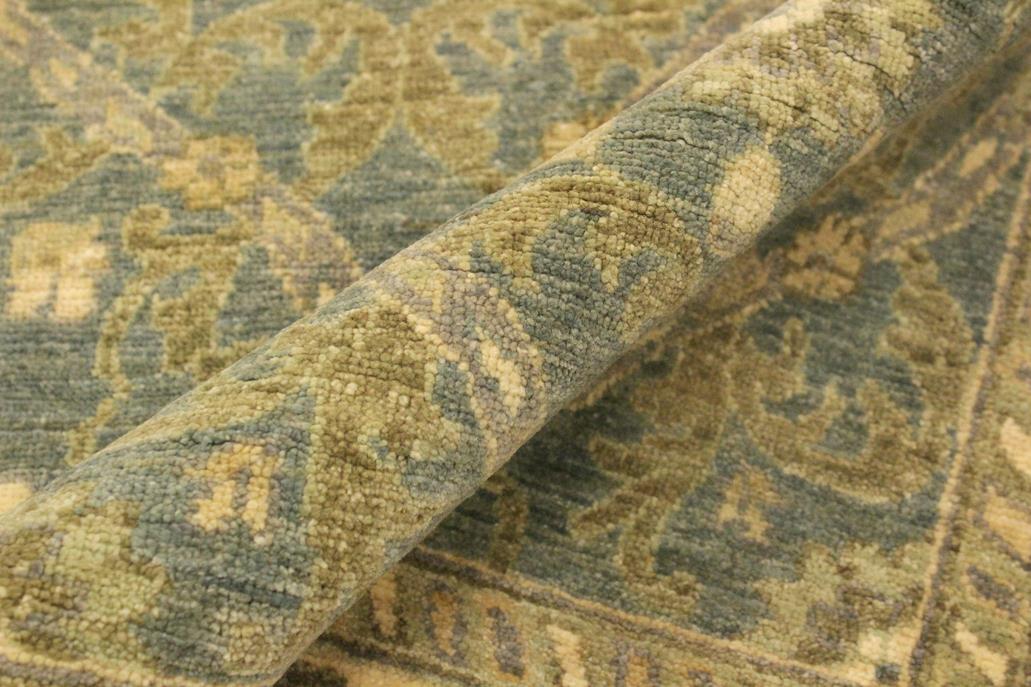 handmade Transitional Kafkaz Lt. Blue Ivory Hand Knotted RECTANGLE 100% WOOL area rug 4 x 6