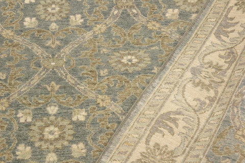 handmade Transitional Kafkaz Lt. Blue Ivory Hand Knotted RECTANGLE 100% WOOL area rug 4' x 6'