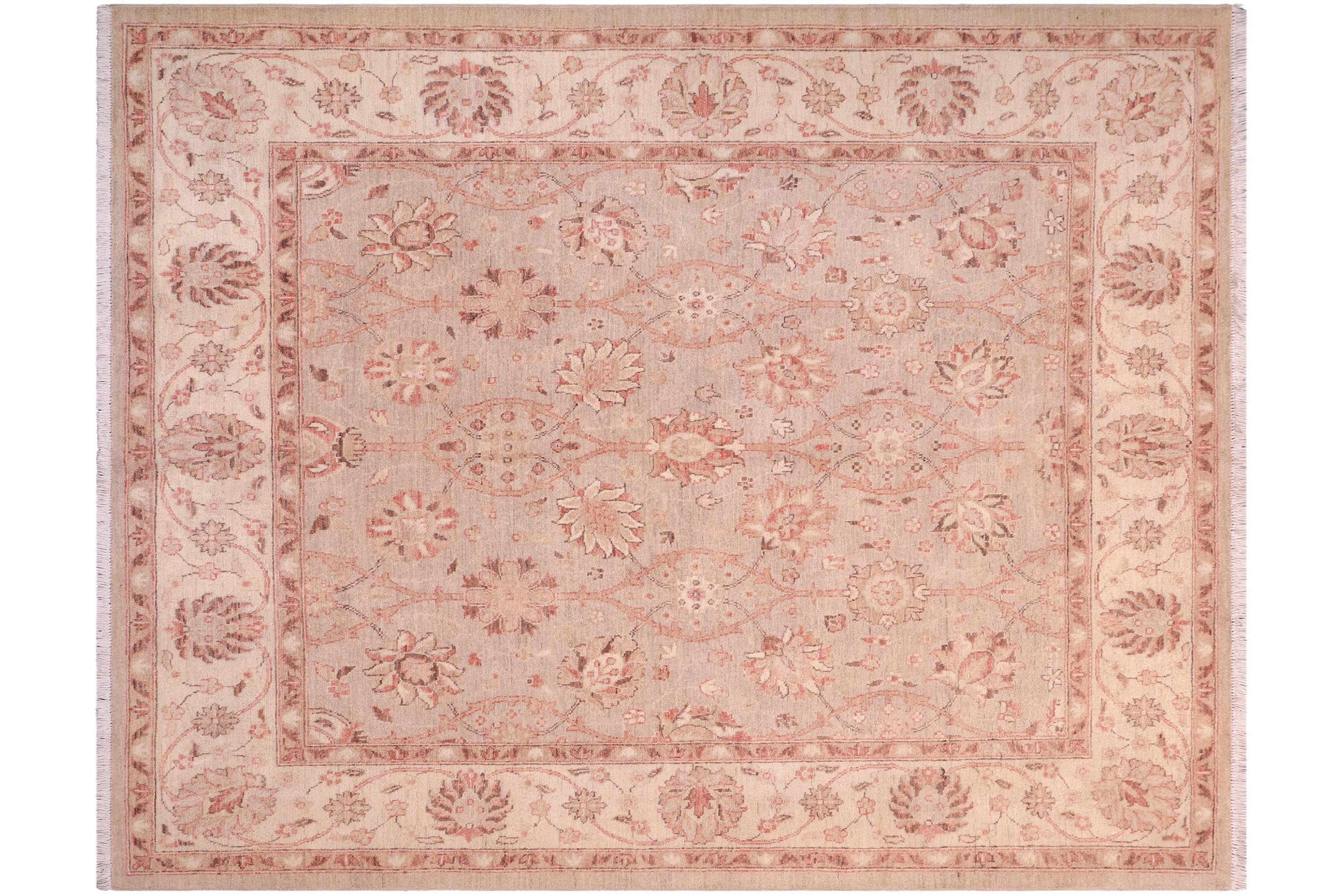 handmade Traditional Kafkaz Lt. Blue Ivory Hand Knotted SQUARE 100% WOOL area rug 6x6