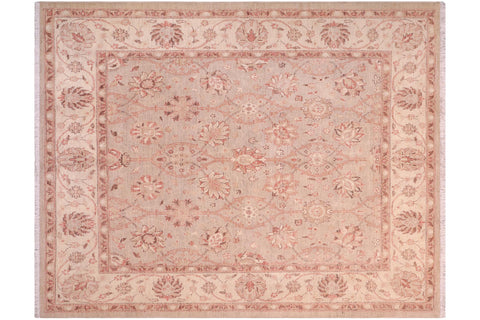 handmade Traditional Kafkaz Lt. Blue Ivory Hand Knotted SQUARE 100% WOOL area rug 6x6