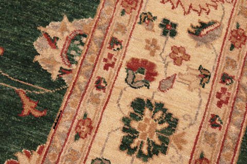 Bohemian Ziegler Cindie Green/Beige Hand Knotted Wool Rug - 8'1'' x 9'6''
