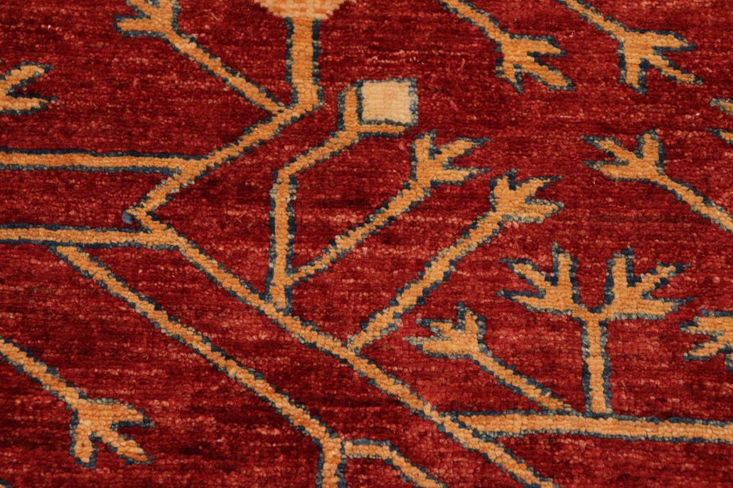 handmade Geometric Super Kazak Red Blue Hand Knotted RECTANGLE 100% WOOL area rug 7 x 10