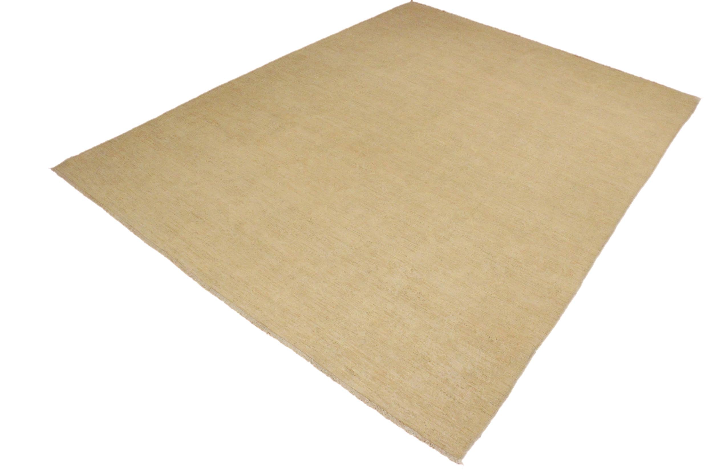 handmade Modern Kafkaz Lt. Tan Tan Hand Knotted RECTANGLE 100% WOOL area rug 10' x 14'