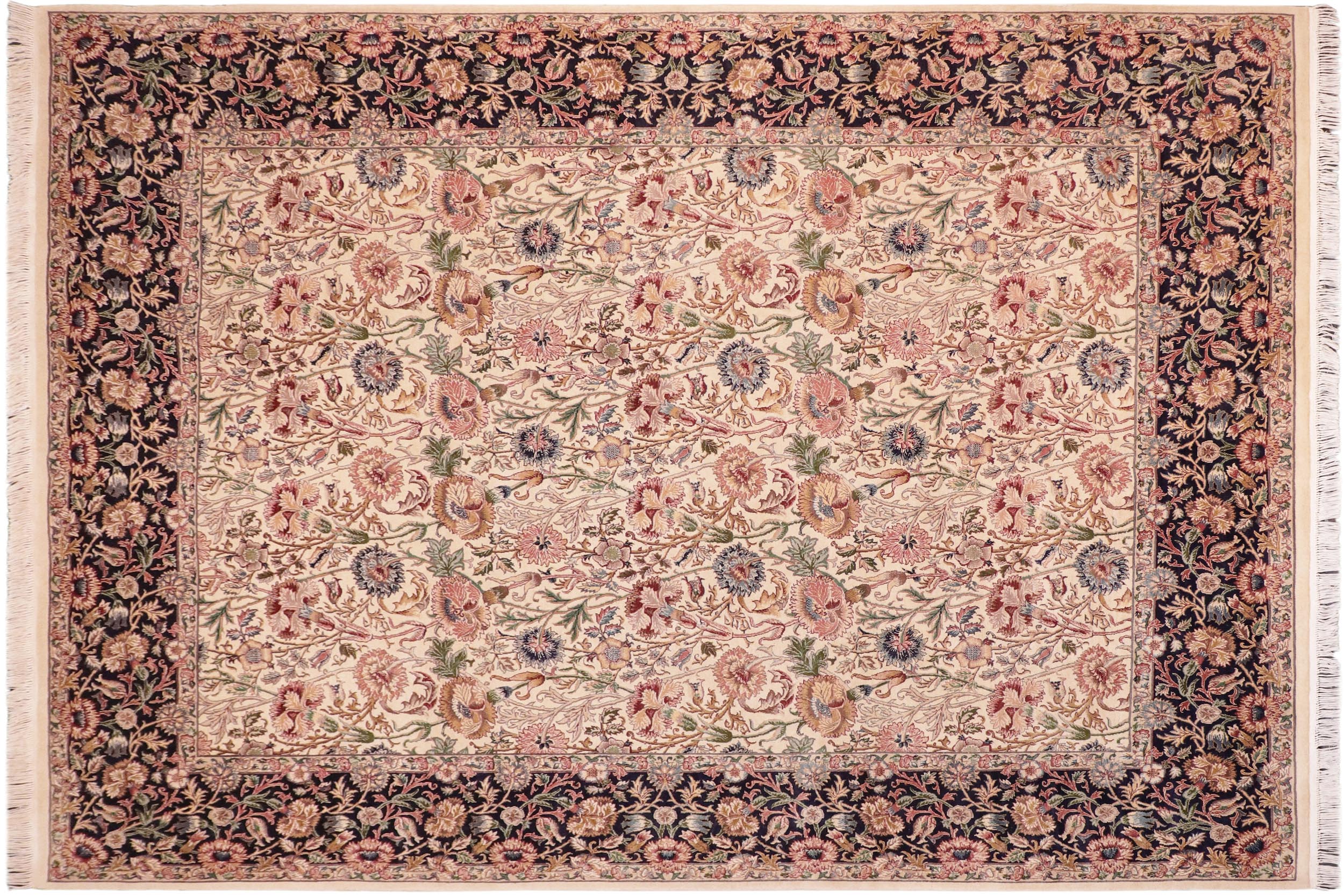 handmade Transitional Irfan Beige Blue Hand Knotted RECTANGLE 100% WOOL area rug 8x10