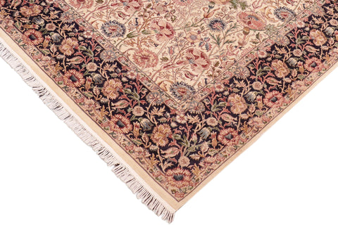 handmade Transitional Irfan Beige Blue Hand Knotted RECTANGLE 100% WOOL area rug 8x10