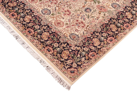 handmade Transitional Irfan Beige Blue Hand Knotted RECTANGLE 100% WOOL area rug 8x10