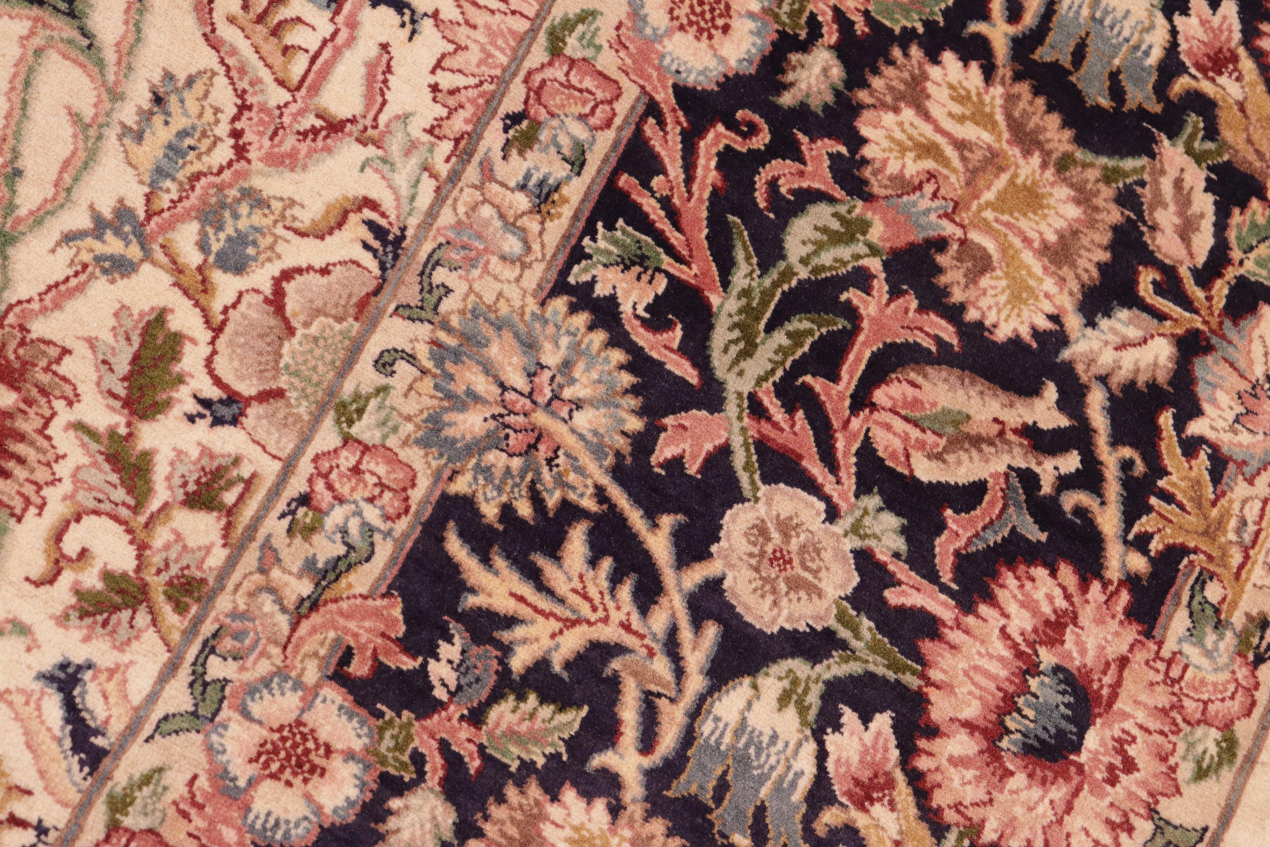 handmade Transitional Irfan Beige Blue Hand Knotted RECTANGLE 100% WOOL area rug 8x10