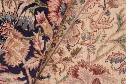 handmade Transitional Irfan Beige Blue Hand Knotted RECTANGLE 100% WOOL area rug 8x10