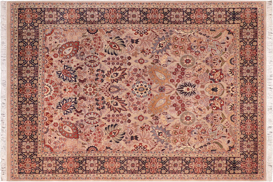 handmade Traditional Tabriz Gray Blue Hand Knotted RECTANGLE 100% WOOL area rug 8x10