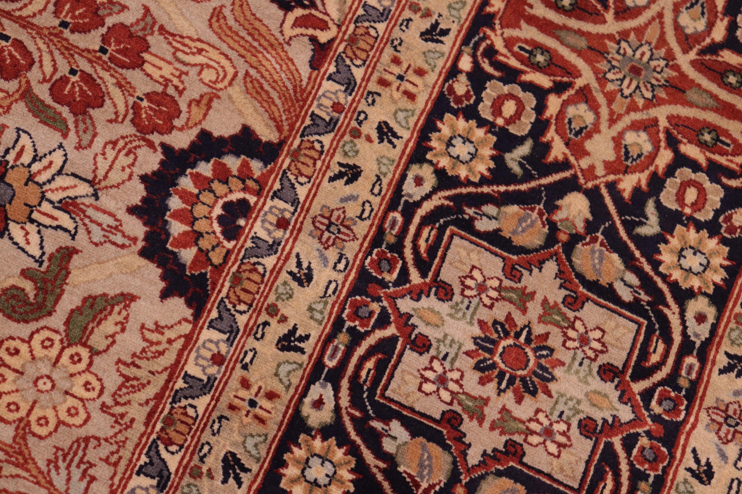 handmade Traditional Tabriz Gray Blue Hand Knotted RECTANGLE 100% WOOL area rug 8x10