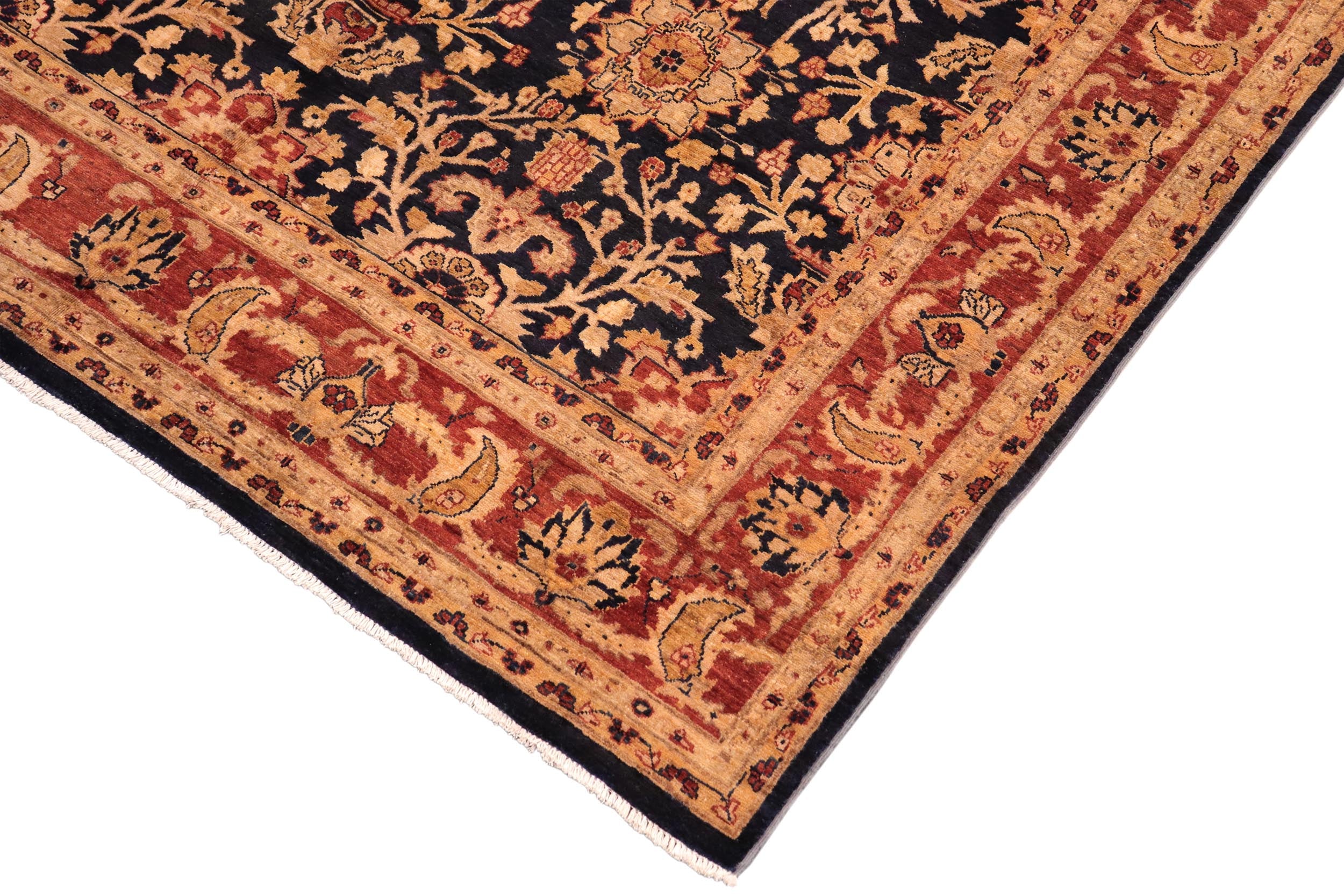 handmade Transitional Kafkaz Blue Rust Hand Knotted RECTANGLE 100% WOOL area rug 8' x 10'