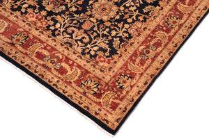 handmade Transitional Kafkaz Blue Rust Hand Knotted RECTANGLE 100% WOOL area rug 8' x 10'