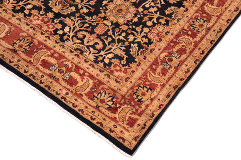handmade Transitional Kafkaz Blue Rust Hand Knotted RECTANGLE 100% WOOL area rug 8' x 10'