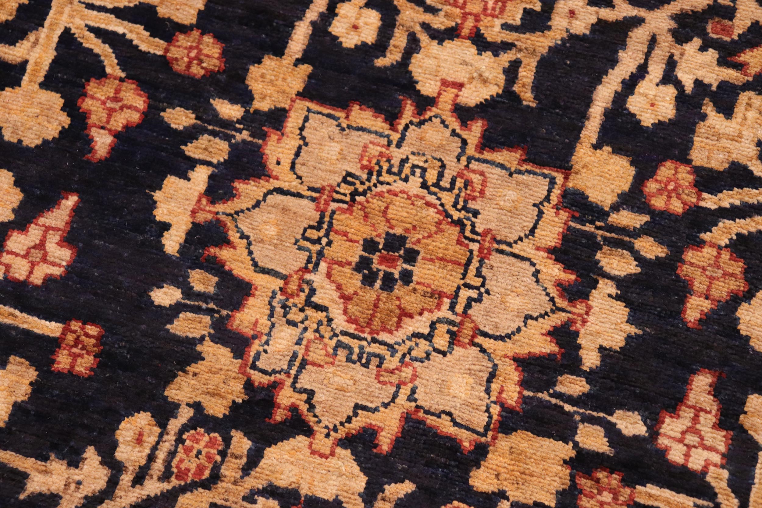 handmade Transitional Kafkaz Blue Rust Hand Knotted RECTANGLE 100% WOOL area rug 8' x 10'