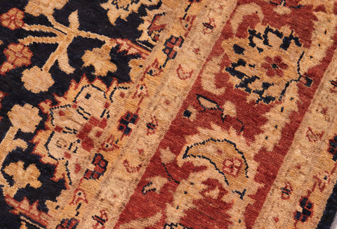 handmade Transitional Kafkaz Blue Rust Hand Knotted RECTANGLE 100% WOOL area rug 8' x 10'