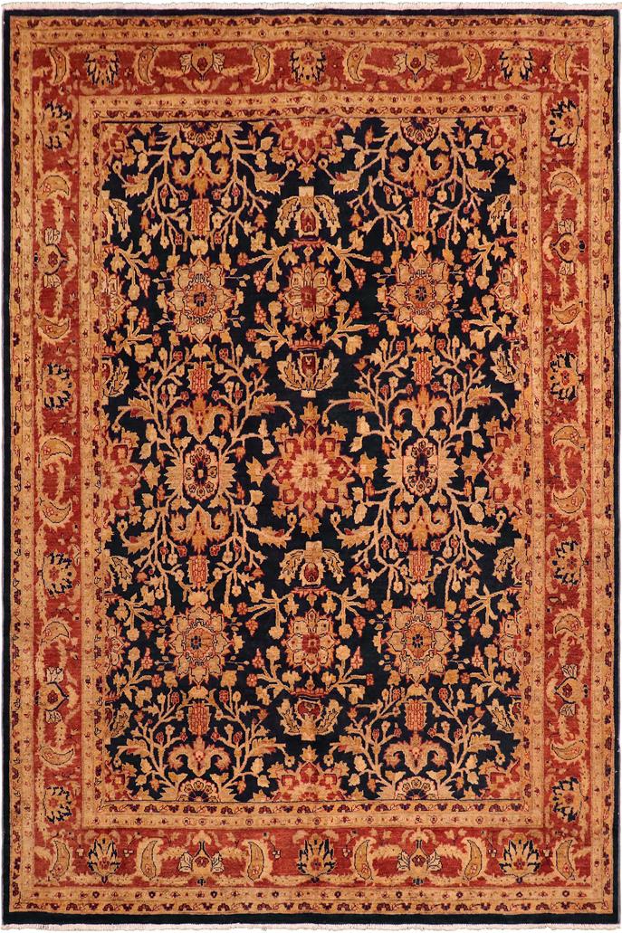 handmade Traditional Kafkaz Blue Rust Hand Knotted RECTANGLE 100% WOOL area rug 8 x 10