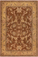 handmade Traditional Kafkaz Brown Gold Hand Knotted RECTANGLE 100% WOOL area rug 8 x 10
