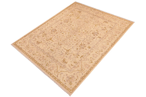handmade Traditional Kafkaz Beige Gold Hand Knotted RECTANGLE 100% WOOL area rug 8x10