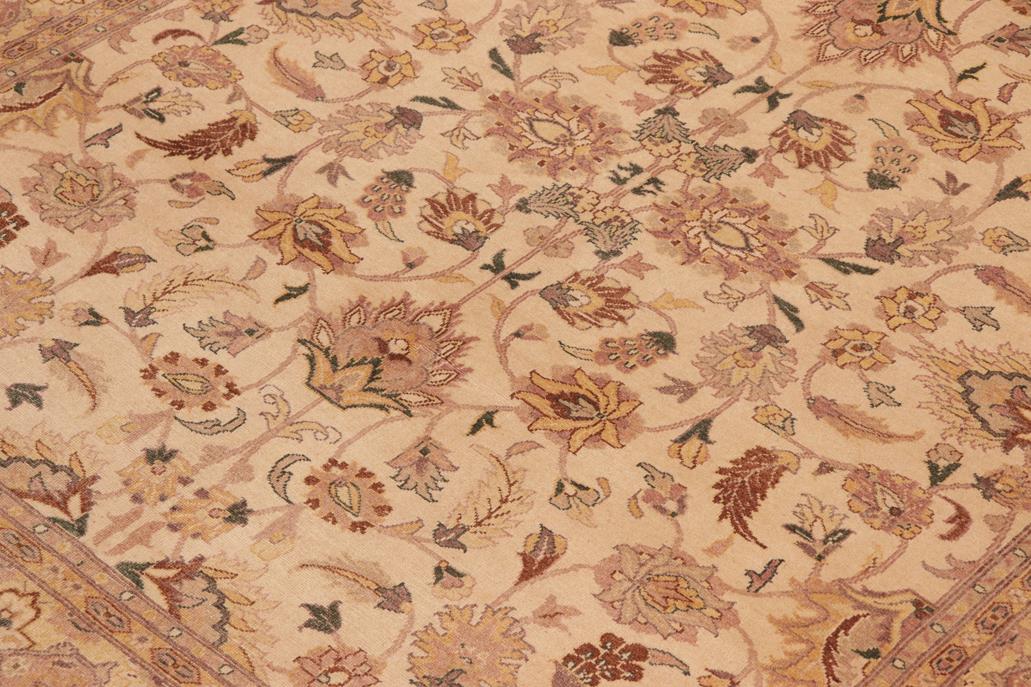 handmade Traditional Lahore Beige Green Hand Knotted RECTANGLE 100% WOOL area rug 8 x 10