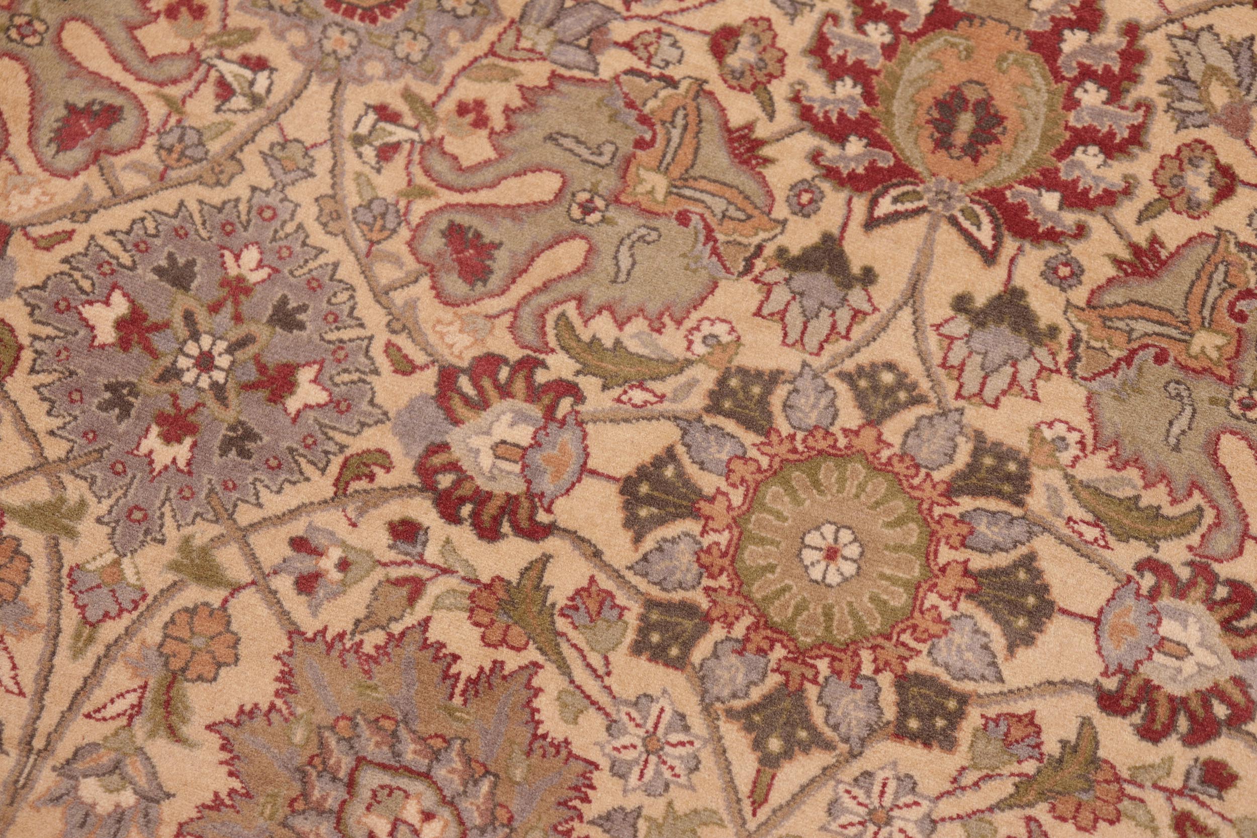 handmade Transitional Tabriz Beige Green Hand Knotted RECTANGLE 100% WOOL area rug 8x10