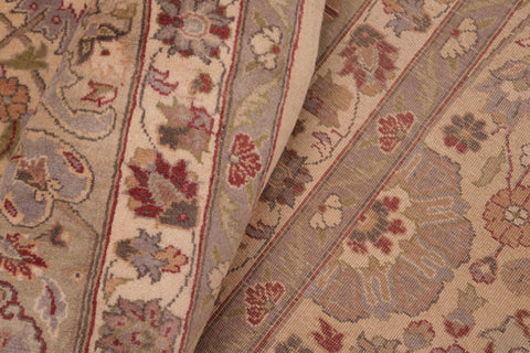 handmade Transitional Tabriz Beige Green Hand Knotted RECTANGLE 100% WOOL area rug 8x10