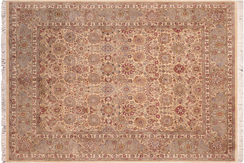 handmade Transitional Tabriz Beige Green Hand Knotted RECTANGLE 100% WOOL area rug 8x10