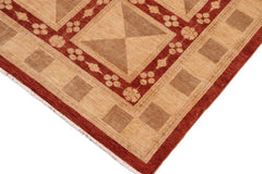 handmade Transitional Kafkaz Beige Rust Hand Knotted RECTANGLE 100% WOOL area rug 8 x 10