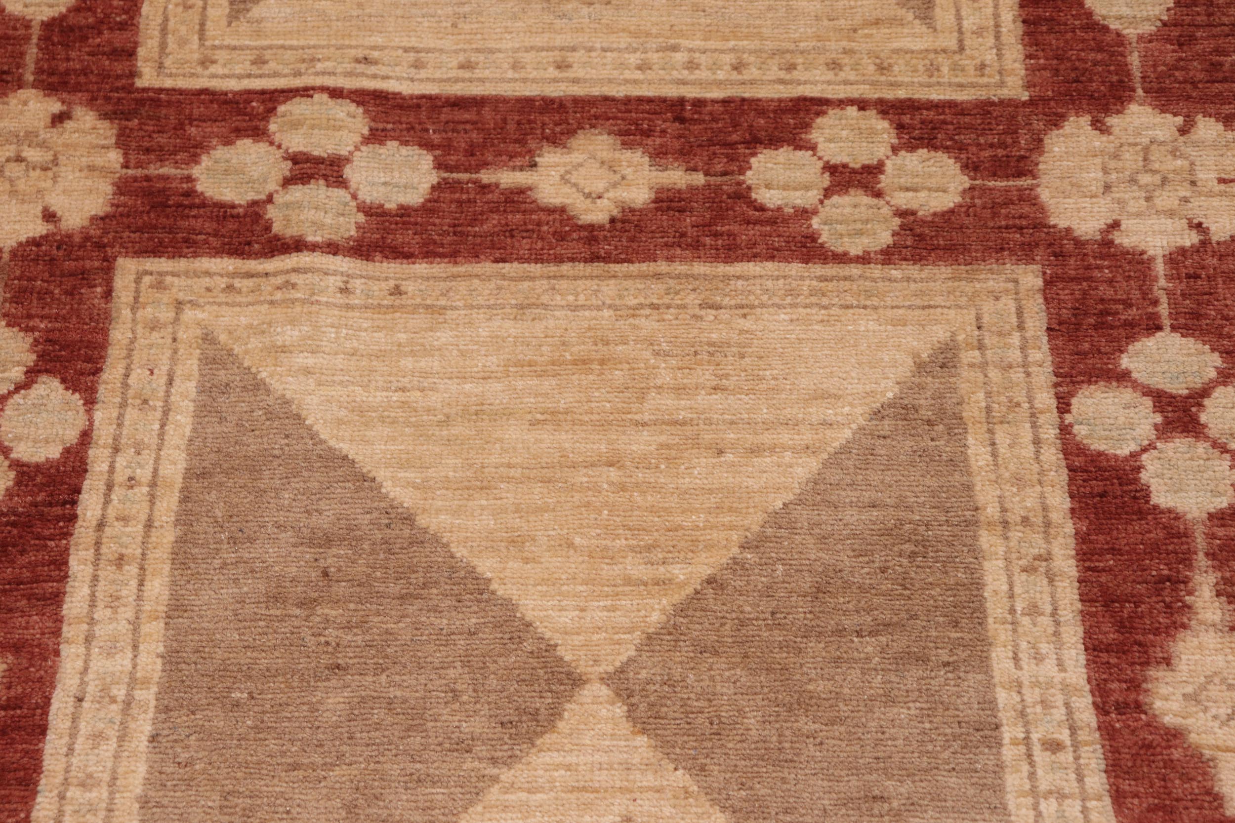handmade Transitional Kafkaz Beige Rust Hand Knotted RECTANGLE 100% WOOL area rug 8' x 10'