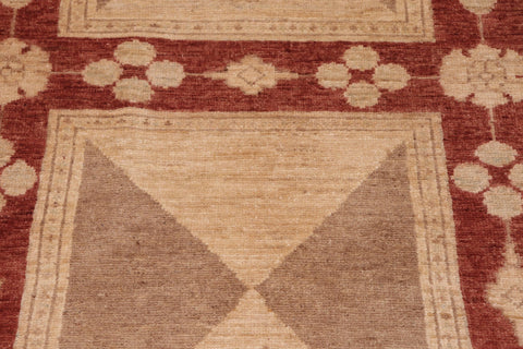 handmade Transitional Kafkaz Beige Rust Hand Knotted RECTANGLE 100% WOOL area rug 8' x 10'