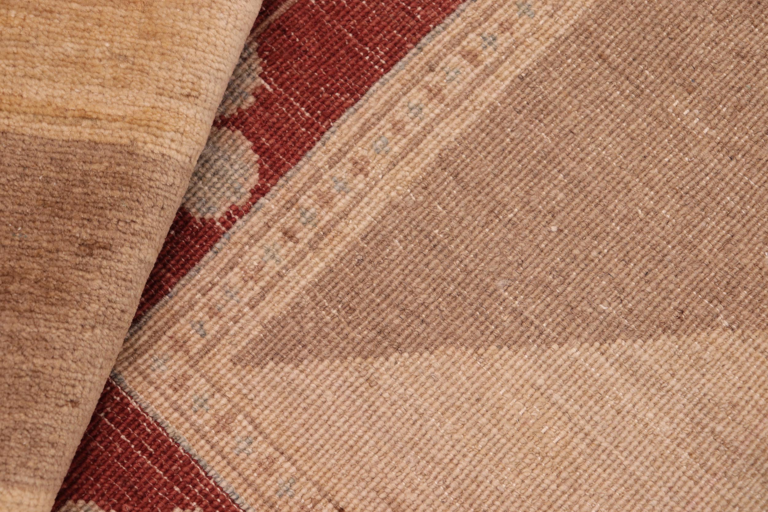 handmade Transitional Kafkaz Beige Rust Hand Knotted RECTANGLE 100% WOOL area rug 8' x 10'