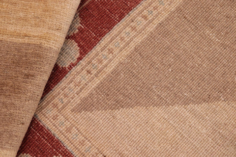 handmade Transitional Kafkaz Beige Rust Hand Knotted RECTANGLE 100% WOOL area rug 8' x 10'