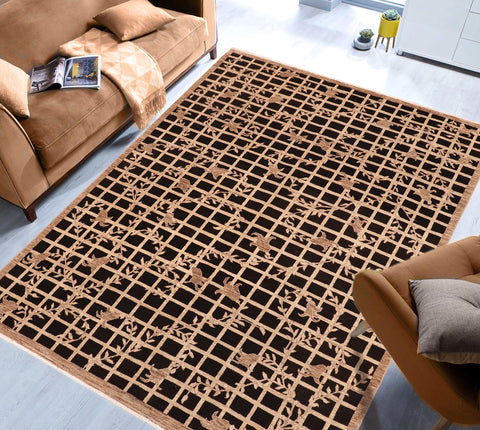 handmade Modern Kafkaz Black Tan Hand Knotted RECTANGLE 100% WOOL area rug 8' x 10'