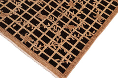 handmade Transitional Kafkaz Black Tan Hand Knotted RECTANGLE 100% WOOL area rug 8 x 10