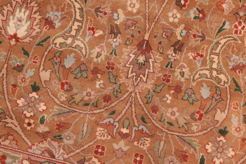 handmade Transitional Lahore Brown Green Hand Knotted RECTANGLE 100% WOOL area rug 8x11