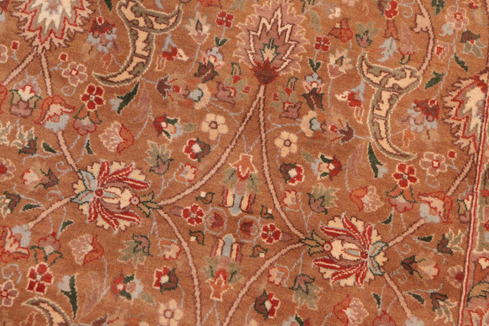 handmade Transitional Lahore Brown Green Hand Knotted RECTANGLE 100% WOOL area rug 8x11