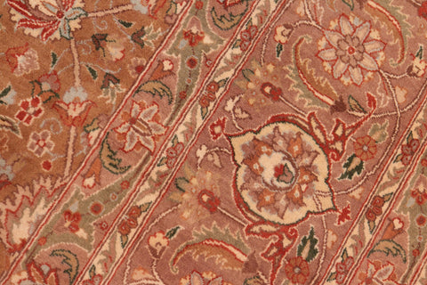 handmade Transitional Lahore Brown Green Hand Knotted RECTANGLE 100% WOOL area rug 8x11