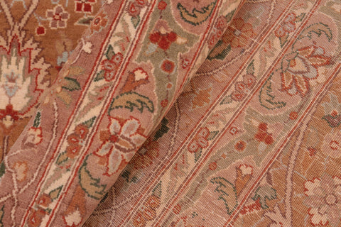 handmade Transitional Lahore Brown Green Hand Knotted RECTANGLE 100% WOOL area rug 8x11