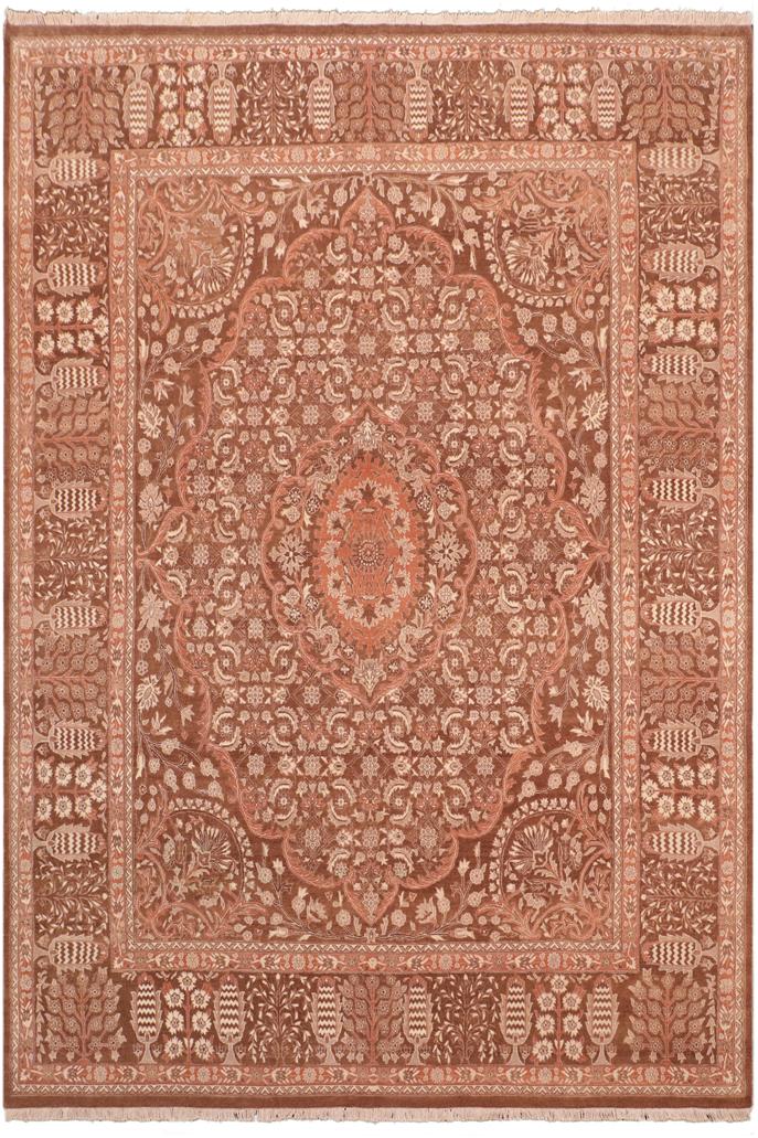 Traditional Tajdar Raguel Brown Brown Hand Knotted Area rugs 8 x 10