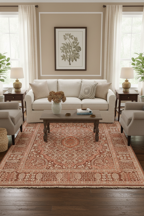 handmade Traditional Tajdar Brown Brown Hand Knotted RECTANGLE 100% WOOL area rug 8x10
