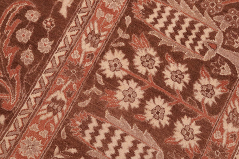 handmade Traditional Tajdar Brown Brown Hand Knotted RECTANGLE 100% WOOL area rug 8x10