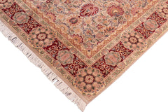 handmade Transitional Lahore Taupe Red Hand Knotted RECTANGLE 100% WOOL area rug 8x11