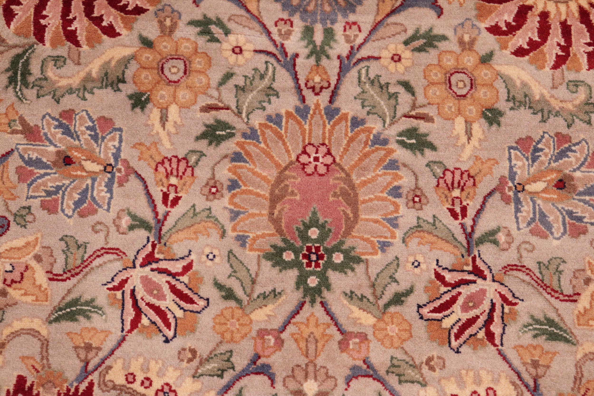 handmade Transitional Lahore Taupe Red Hand Knotted RECTANGLE 100% WOOL area rug 8x11