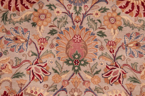 handmade Transitional Lahore Taupe Red Hand Knotted RECTANGLE 100% WOOL area rug 8x11