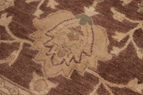 handmade Transitional Kafkaz Brown Tan Hand Knotted RECTANGLE 100% WOOL area rug 8' x 10'