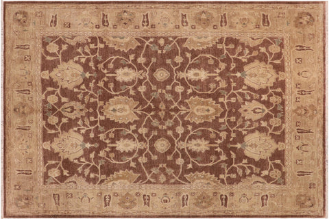 handmade Transitional Kafkaz Brown Tan Hand Knotted RECTANGLE 100% WOOL area rug 8' x 10'