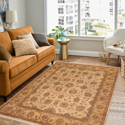 handmade Transitional Kafkaz Beige Beige Hand Knotted RECTANGLE 100% WOOL area rug 8' x 10'
