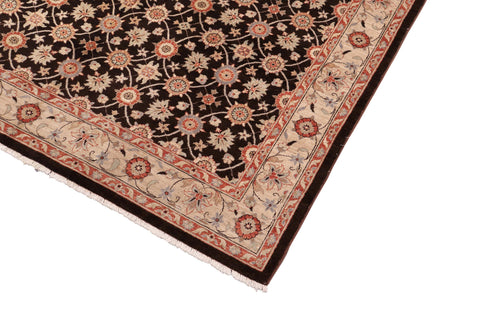 handmade Transitional Kafkaz Brown Beige Hand Knotted RECTANGLE 100% WOOL area rug 8' x 10'