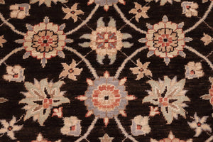 handmade Transitional Kafkaz Brown Beige Hand Knotted RECTANGLE 100% WOOL area rug 8' x 10'