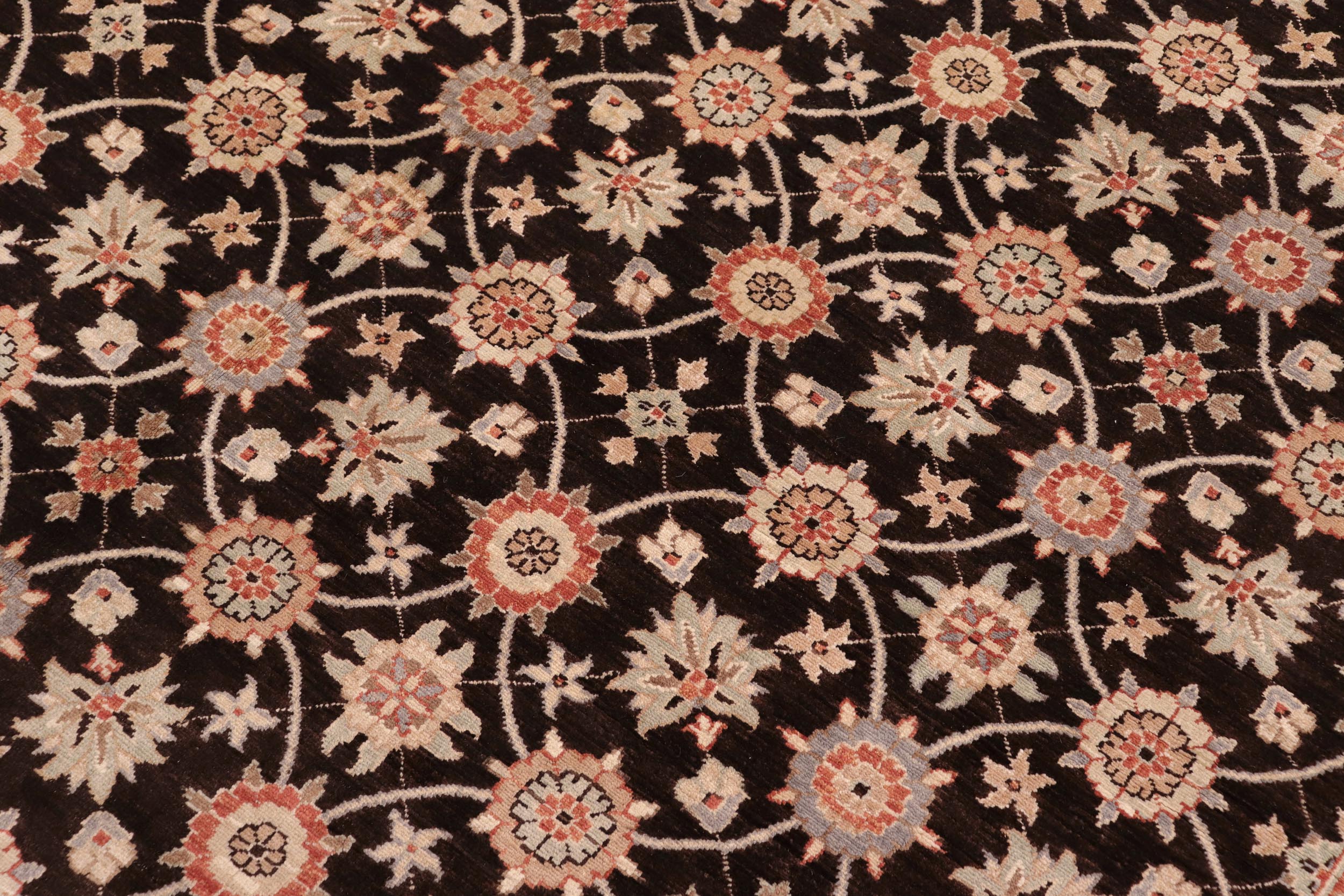 handmade Transitional Kafkaz Brown Beige Hand Knotted RECTANGLE 100% WOOL area rug 8' x 10'
