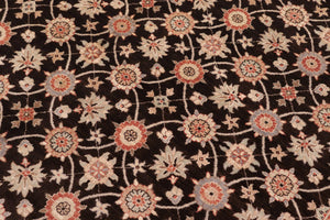 handmade Transitional Kafkaz Brown Beige Hand Knotted RECTANGLE 100% WOOL area rug 8' x 10'